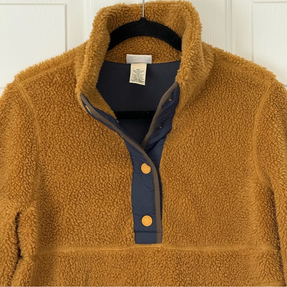 LL Bean Sherpa Fleece 1/4 Button Jacket Size M - Picture 2 of 9